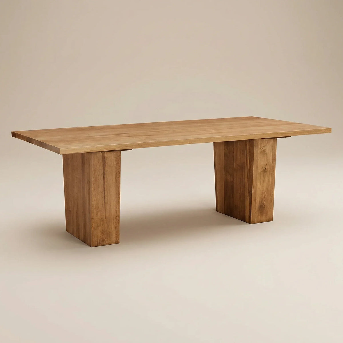 Basalt dining table with wide panel legs