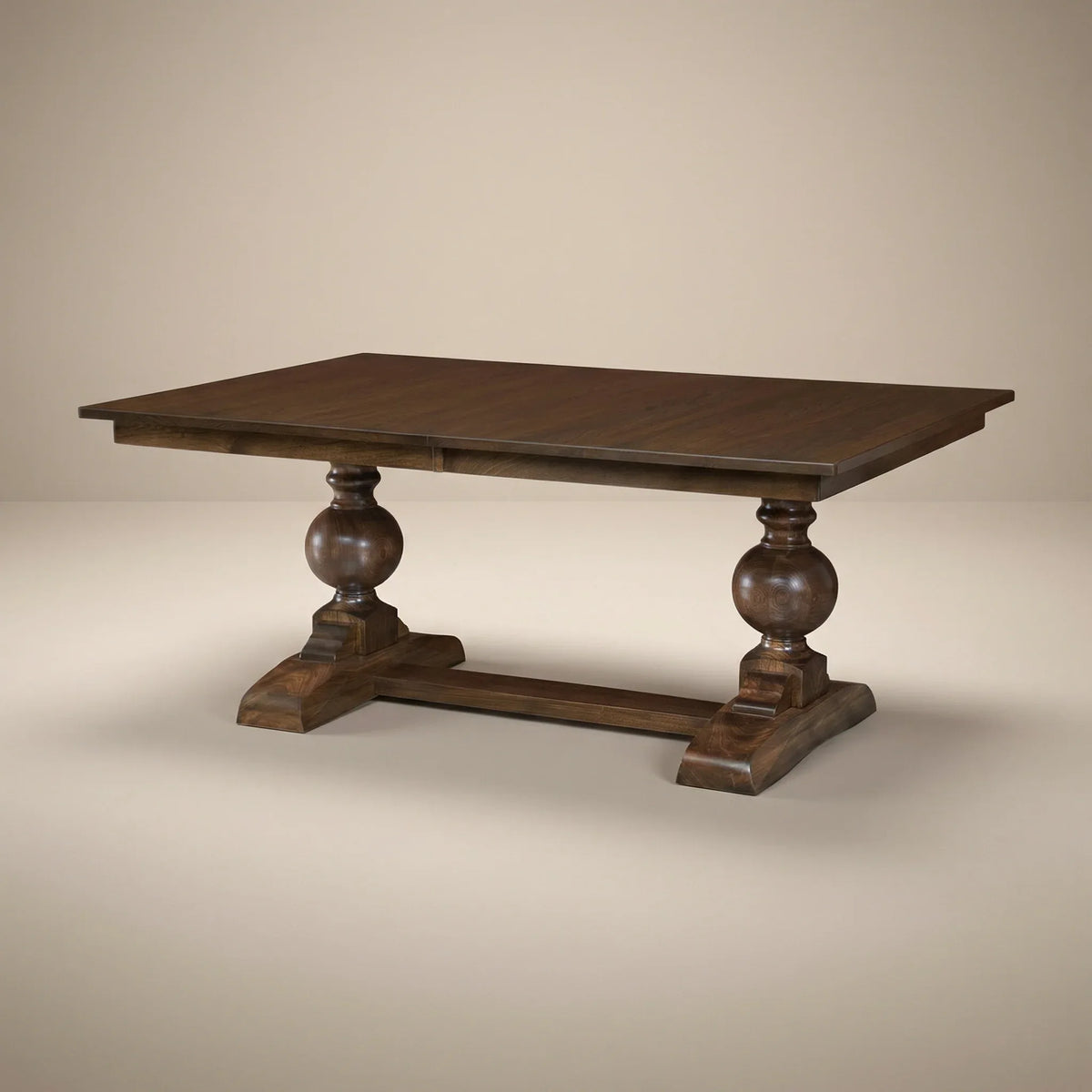Fletcher trestle dining table with turned pedestals