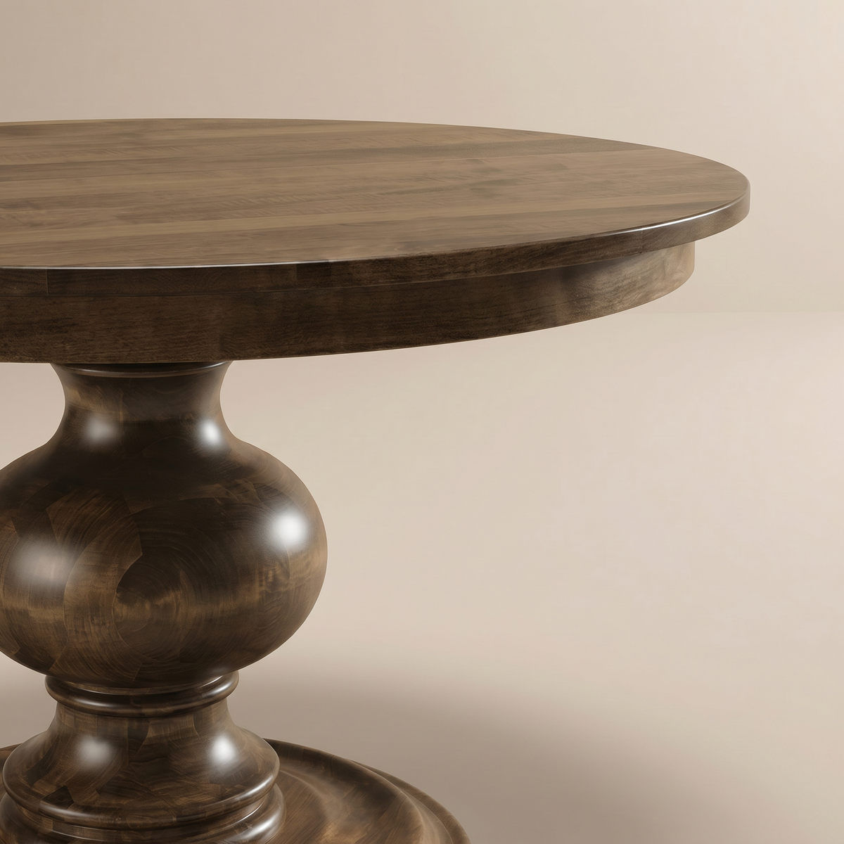Holloway round dining table in custom maple