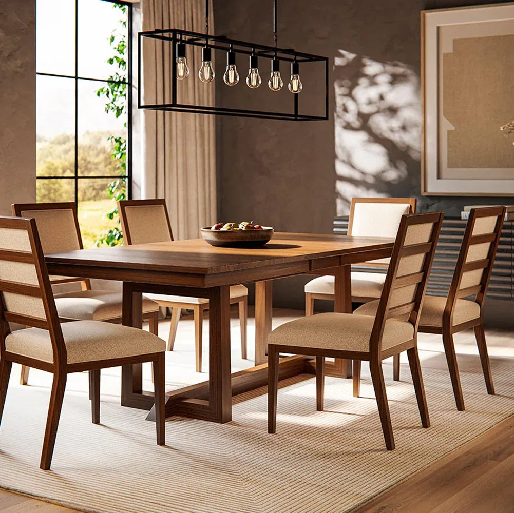 Juniper dining table with chairs in a dining room