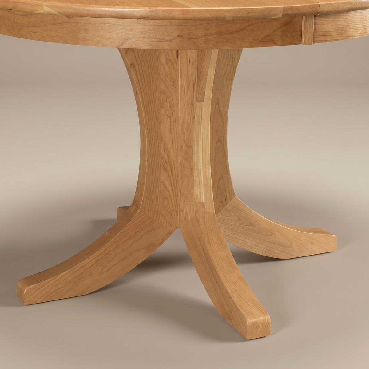 Linden round dining table pedestal detail