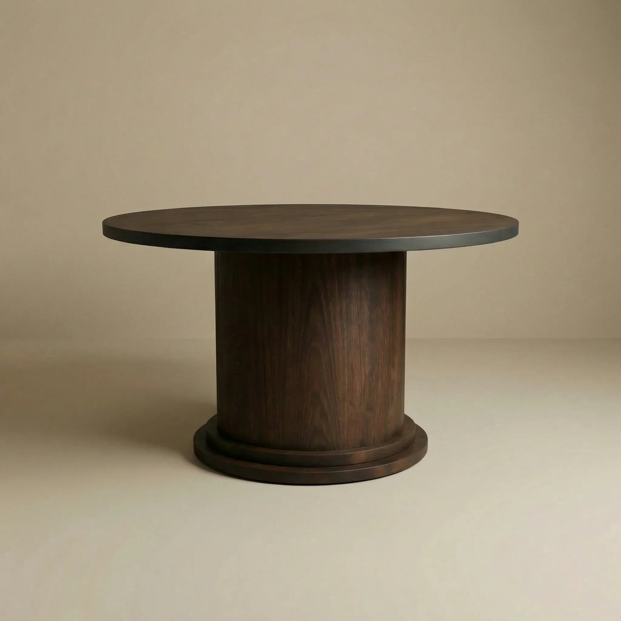 Round Pedestal Mesa Walnut custom stained table