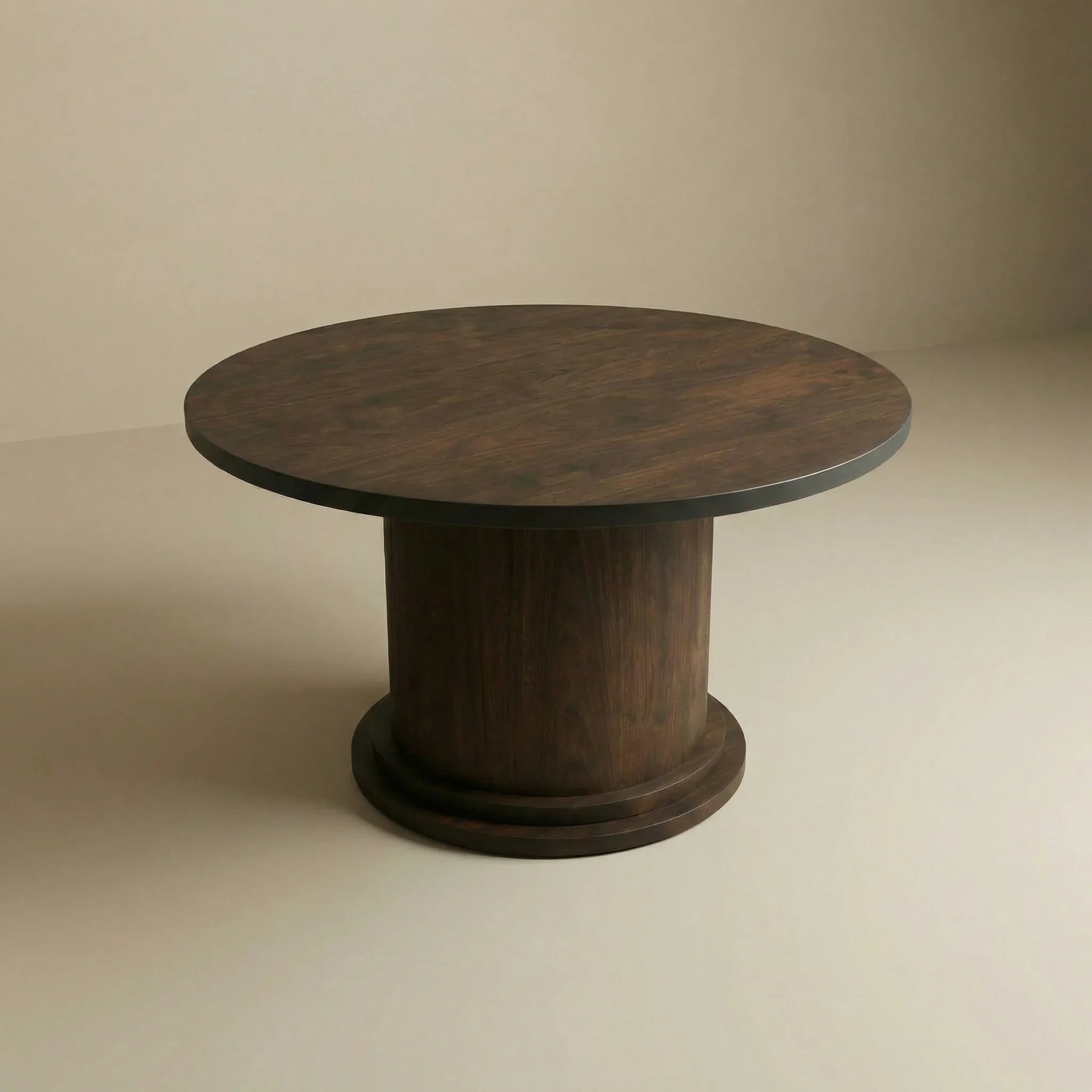 Round Pedestal Mesa Walnut custom stained table