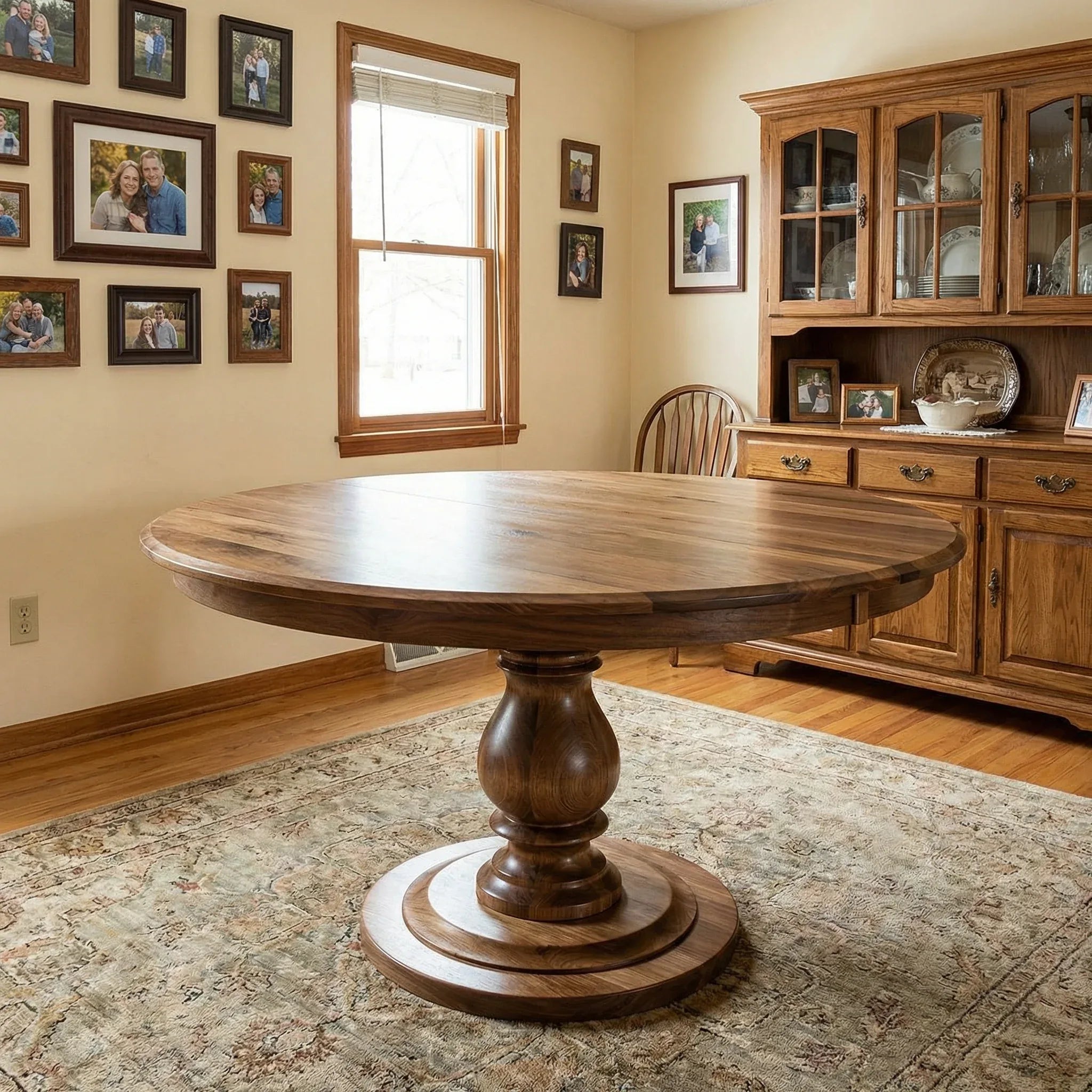 The Sedona Custom Dining table round pedestal base