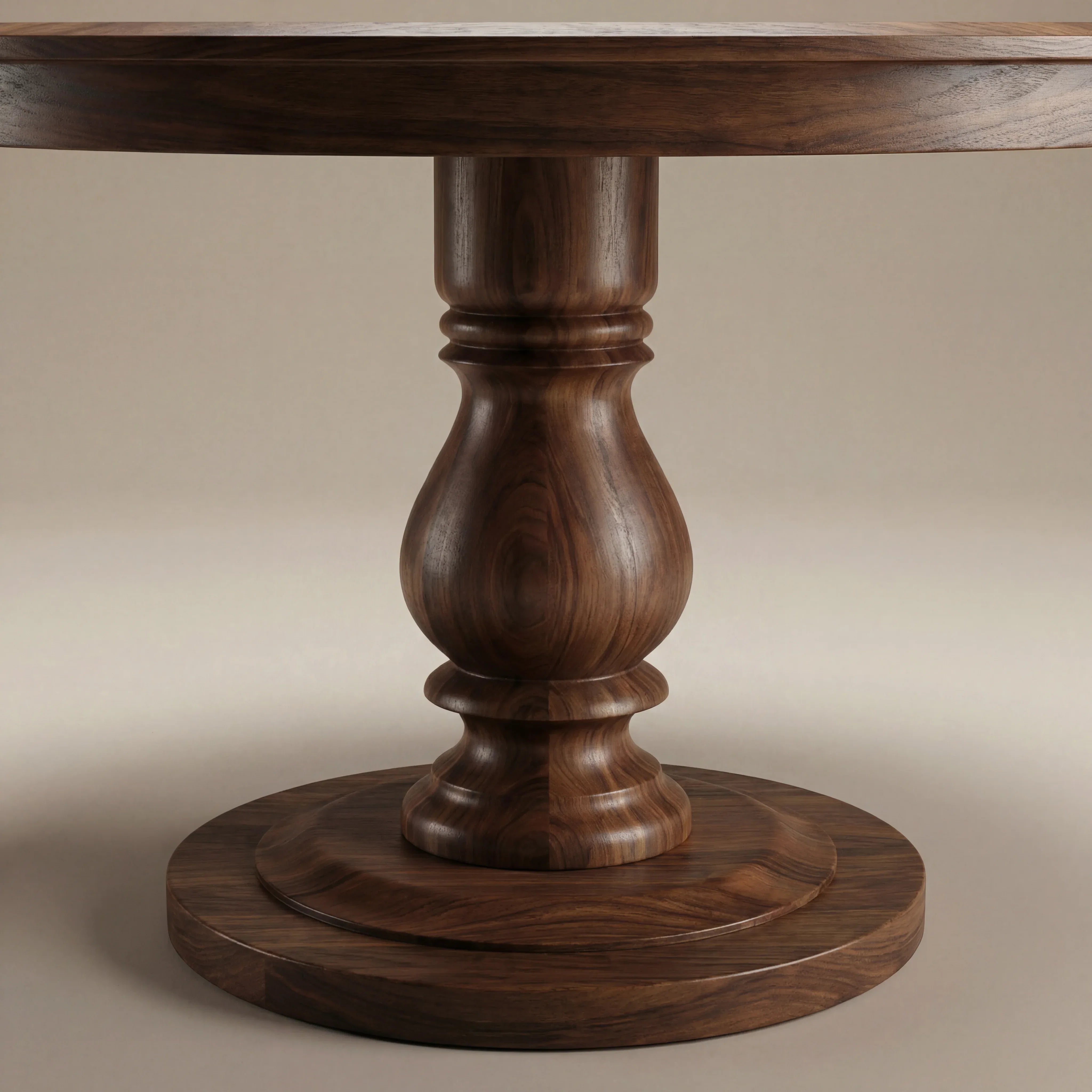 The Sedona Custom Dining table round pedestal base