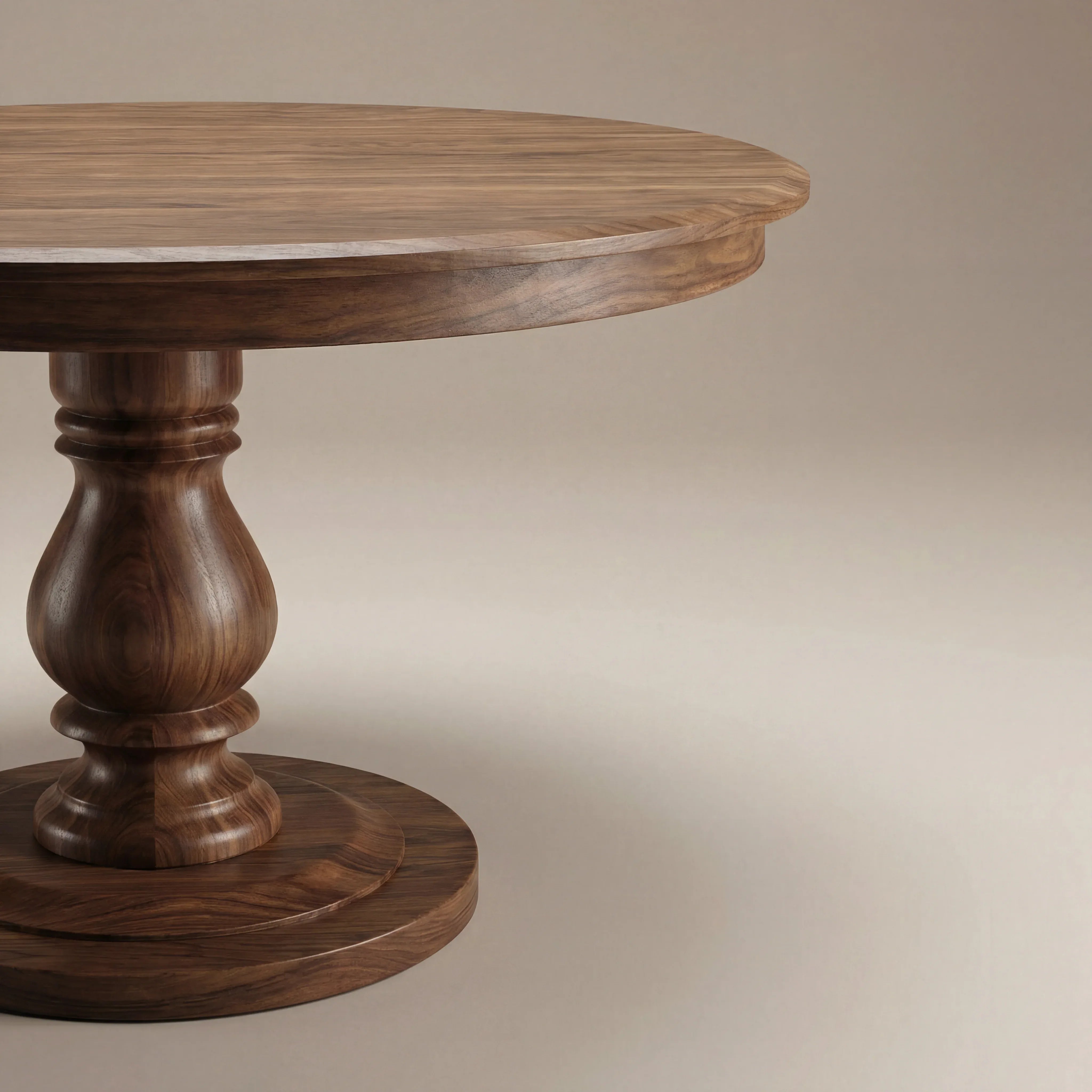 The Sedona Custom Dining table round pedestal base