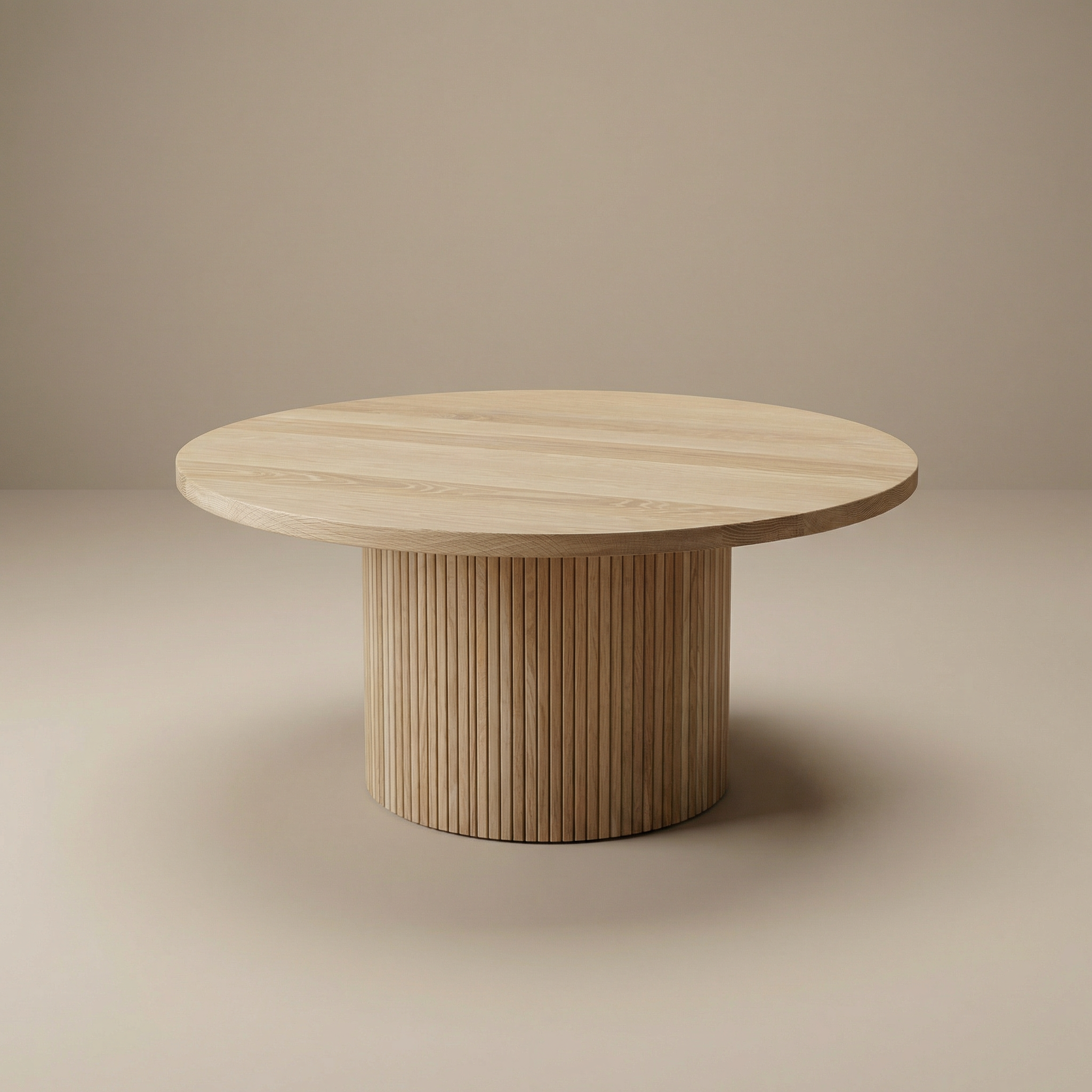 fluted white oak coffee table berkely