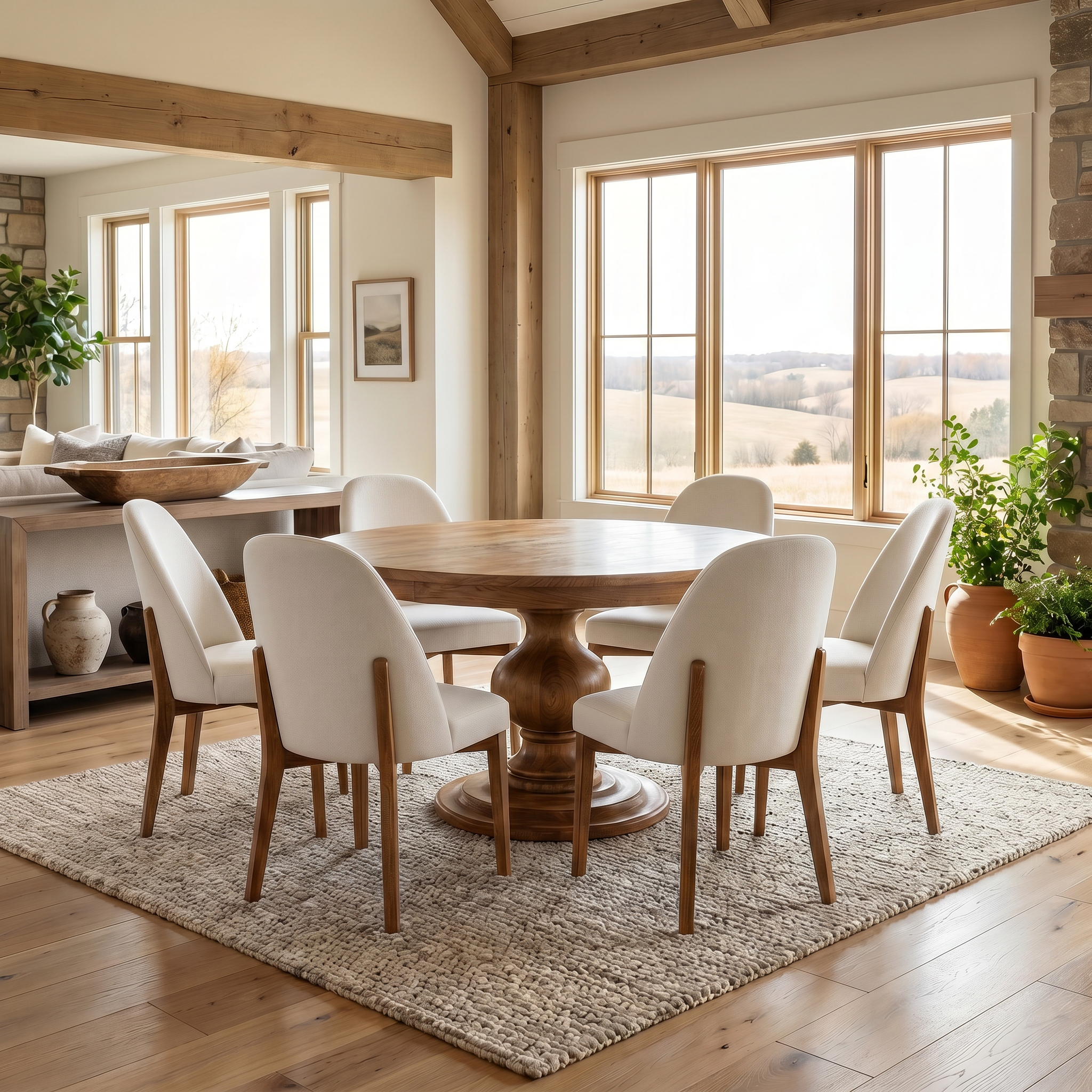 burrick chairs and table in brown maple 