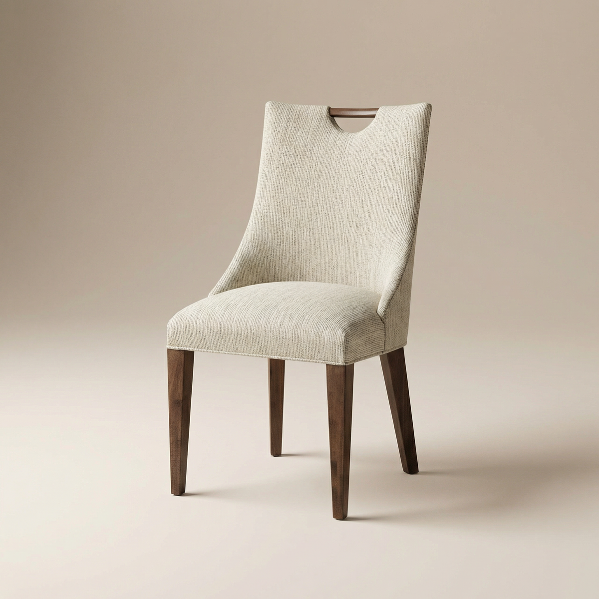 Granger dining chair with white fabric and wood frame