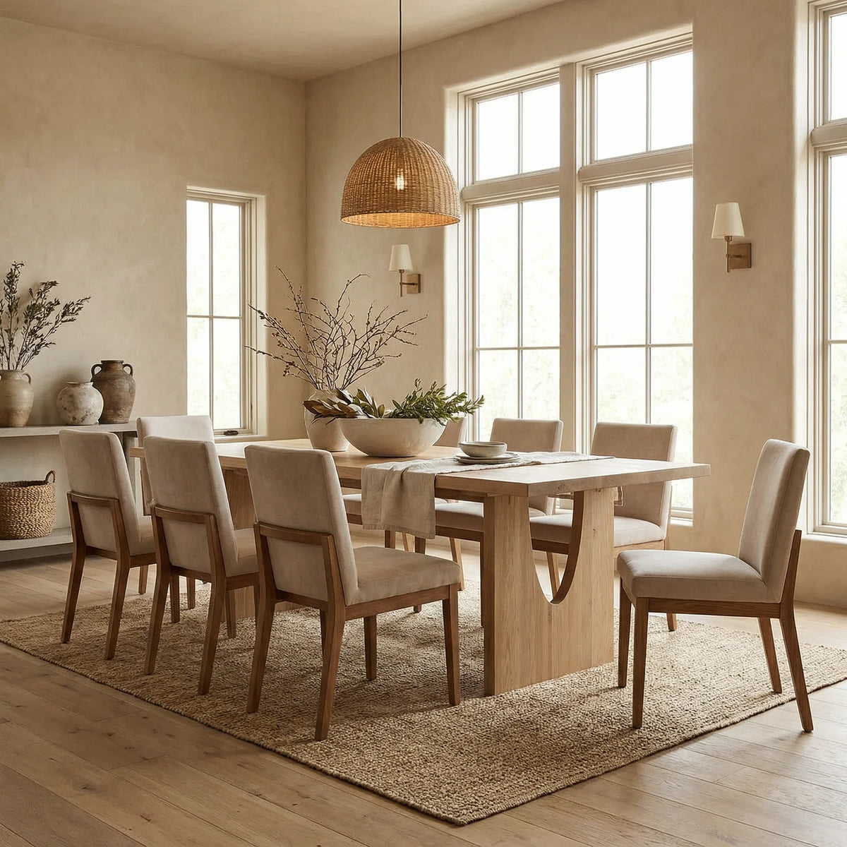 Granite Peak dining table with chairs in a dining room