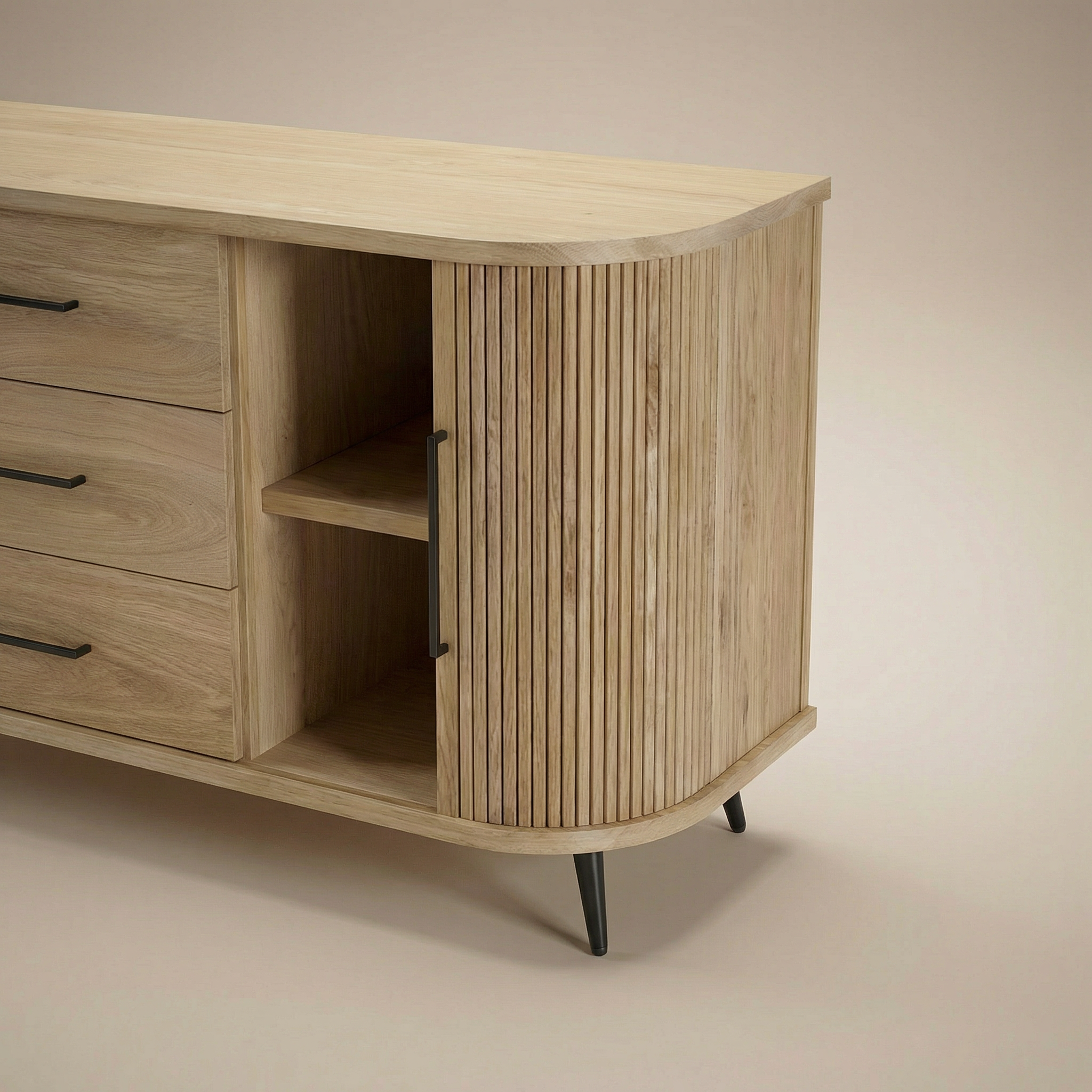 Berkely tv console white oak