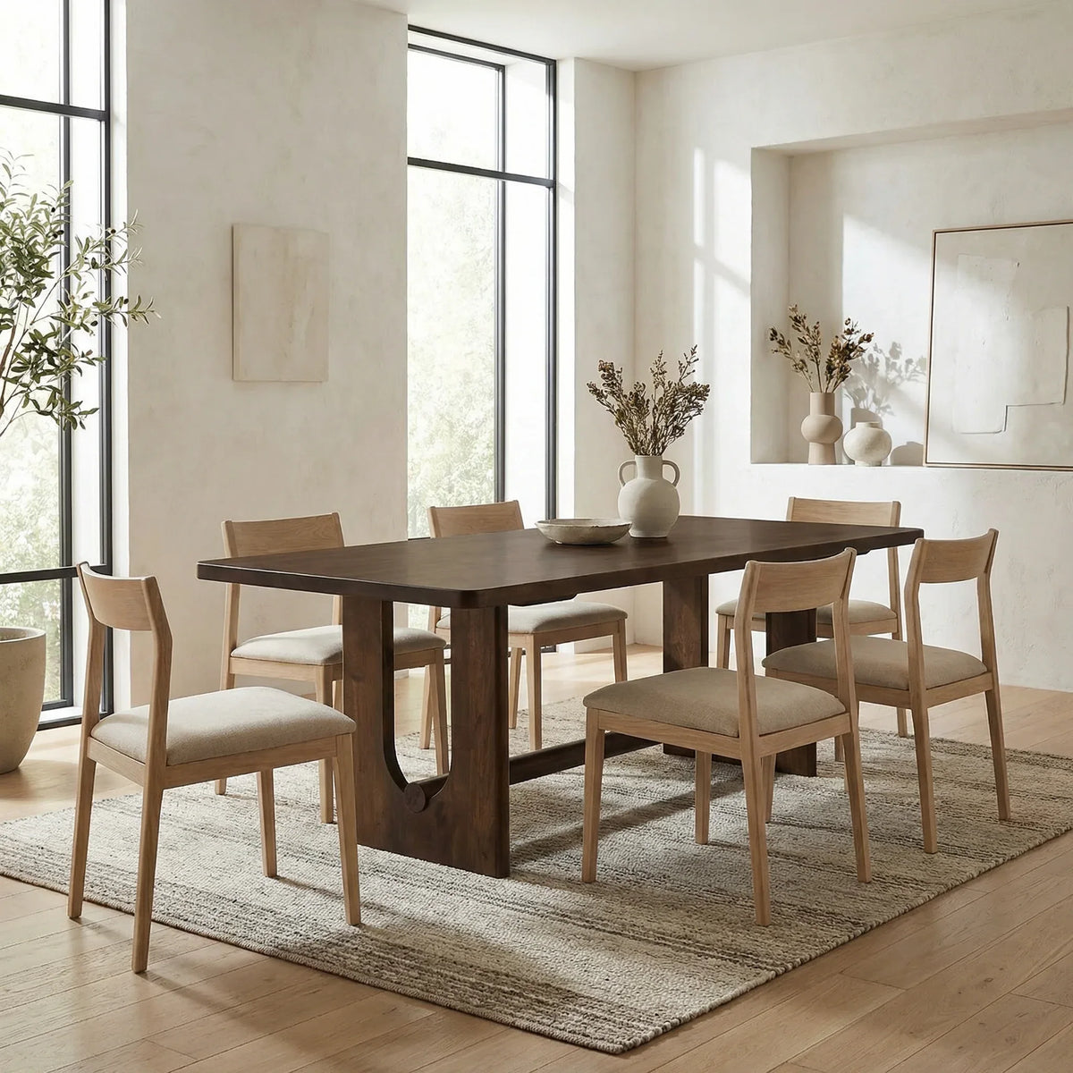 Marlowe dining table with chairs in a dining room