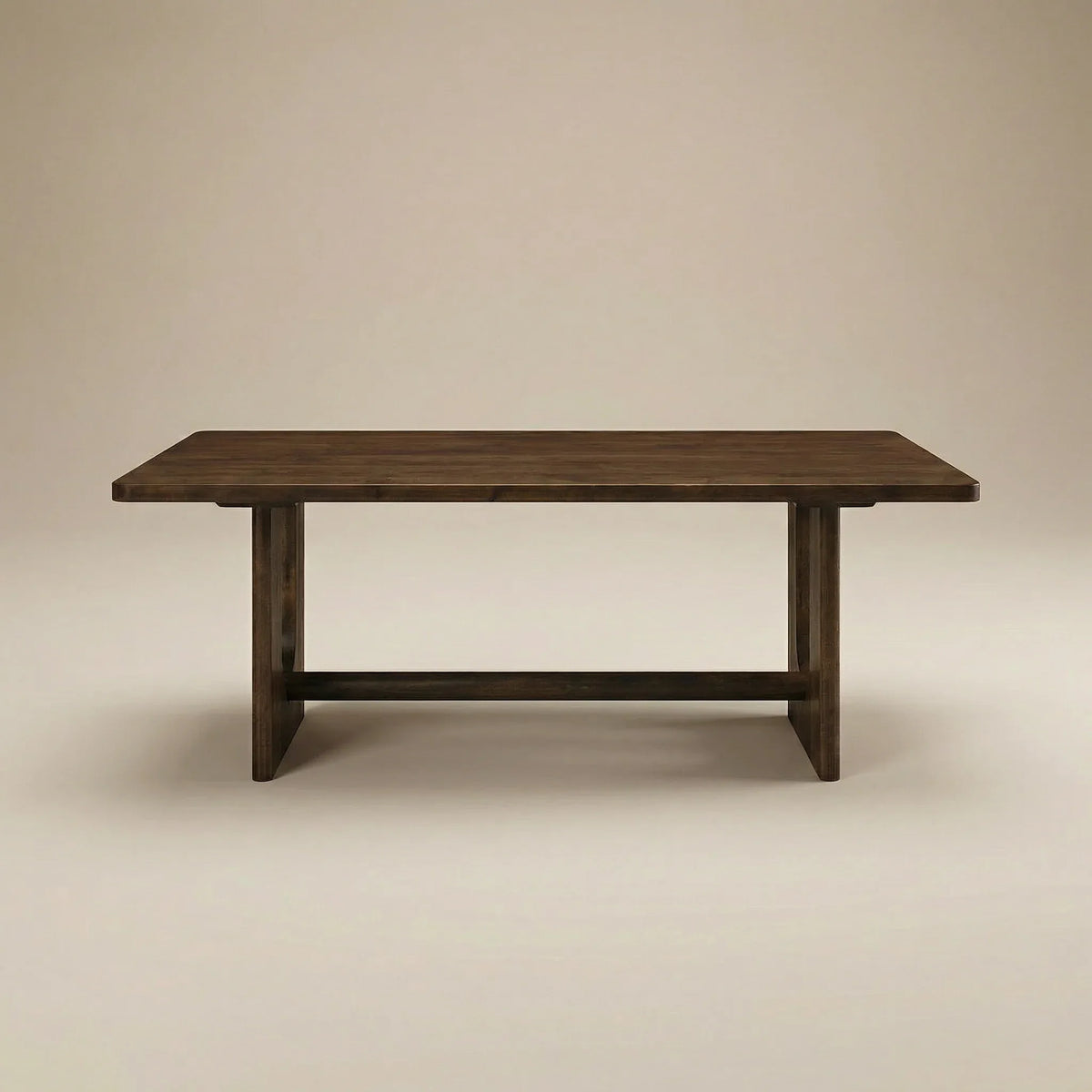 Marlowe trestle dining table, side view