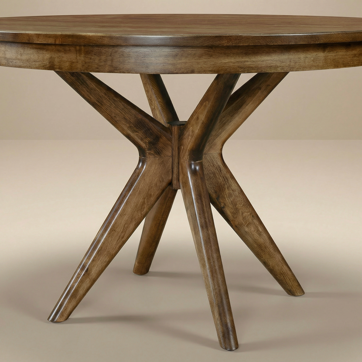 Sagebrush round dining table base close-up
