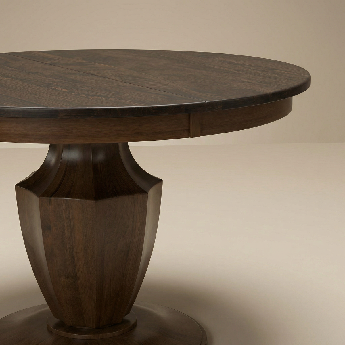 Sterling round dining table faceted pedestal