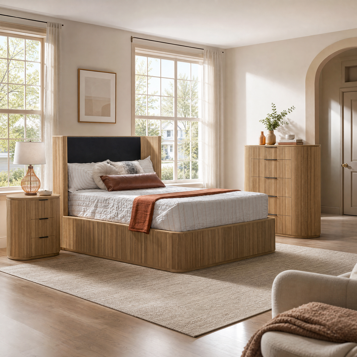 Sundance bedroom set in white oak